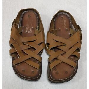 USA Made Tire Tread Leather Strap Jesus Hippie Sandals MENS SZ 8 Boho Gladiator